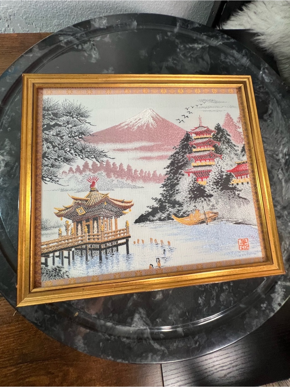Japanese Silk Embroidered Tapestry